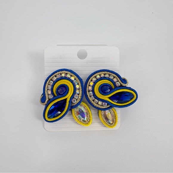 Beautiful Handmade Soutache Weaving Drop Earrings - Picture 3 of 8